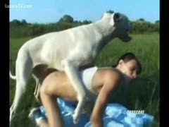 Outdoor dog fucking with cute legal age teenager 
